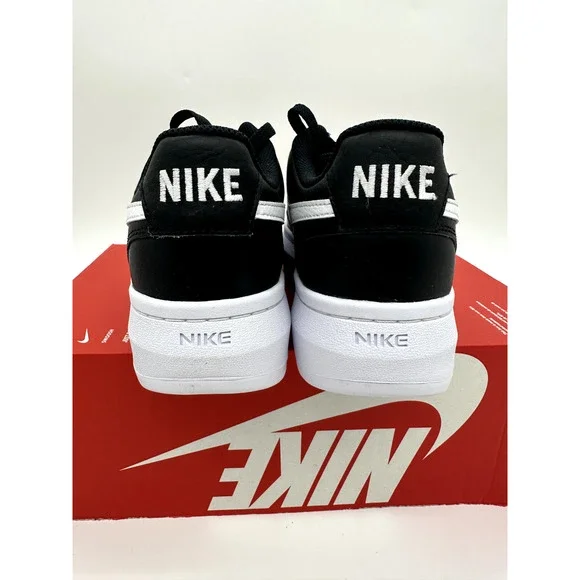 Nike Court Vision Alta Woman's size 11 Black leather / White Shoes DM0113 001 - Picture 5 of 6